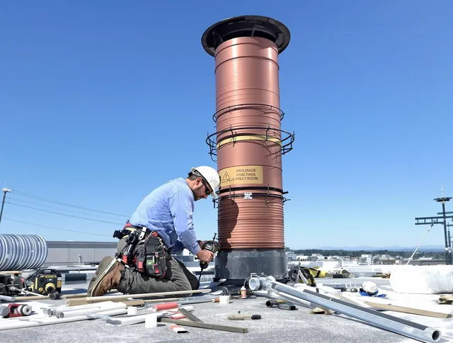 Installed chimney liner by Storrs Chimney Sweep in Storrs, CT