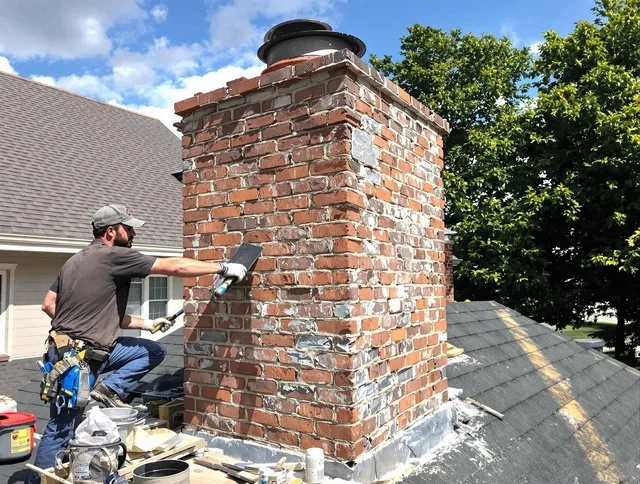 Completed chimney rebuild by Storrs Chimney Sweep in Storrs, CT