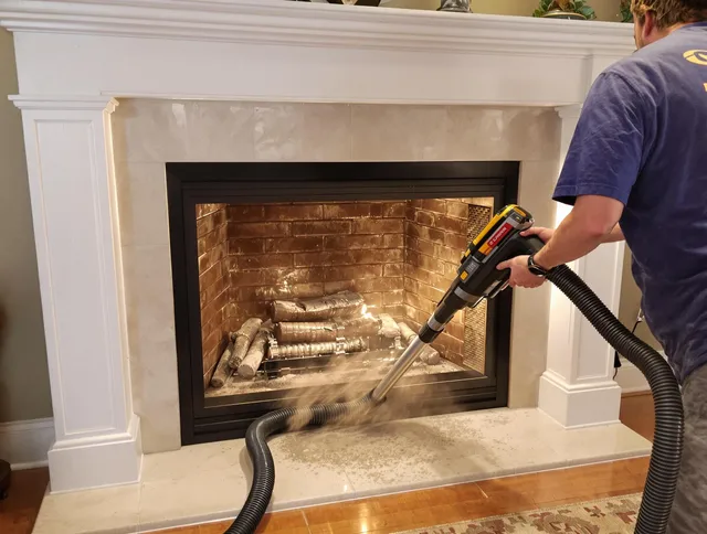 Fireplace cleaning performed by Storrs Chimney Sweep in Storrs, CT